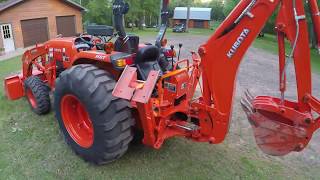 Kubota L4701 Tractor/BH92 Backhoe Review While Cleaning Up The Triple Oak Tree