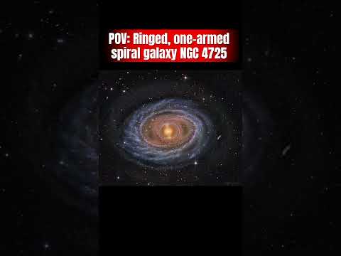 POV: NGC 4725—one-armed spiral with glowing rings around a golden core. ✨🌀 #NGC4725 #galaxy