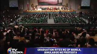 UP grads protest during graduation ceremonies