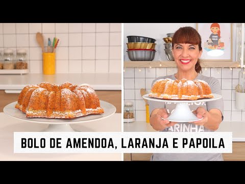 Bolo de amêndoa, laranja e sementes de papoila