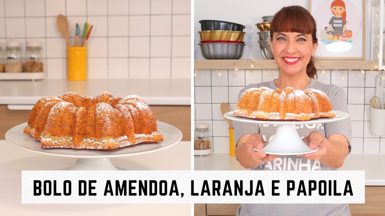 Bolo de amêndoa, laranja e sementes de papoila