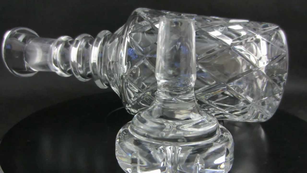 vintage 10 1/2" Irish English Cut Glass Crystal Whiskey Decanter YouTube