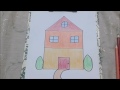 تعليم الرسم بالحروف للأطفال (بيت) How to draw a house by alphabets for kids
