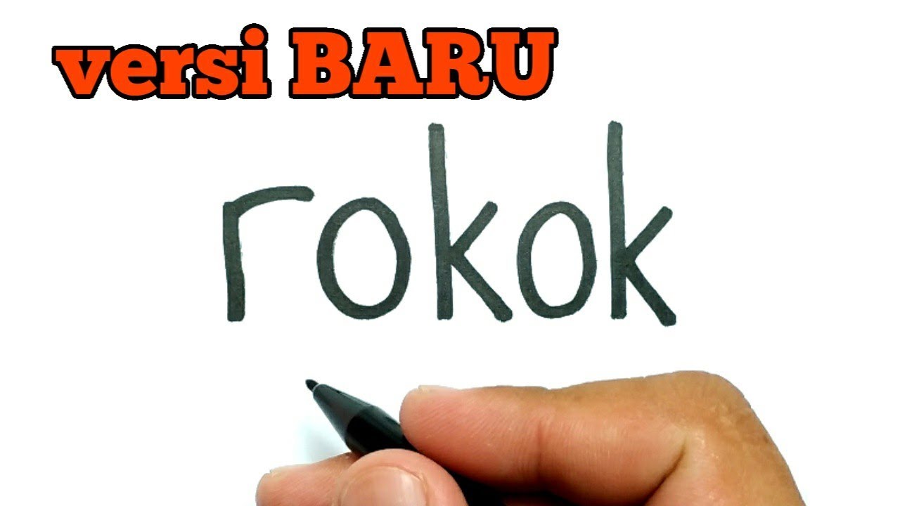 WOW BANGET cara menggambar kata  ROKOK  menjadi gambar 