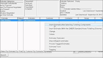 Training 102 - Creating an Estimate