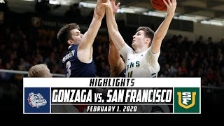 No. 2 Gonzaga vs. San Francisco Basketball Highlights (2019-20) | Stadium