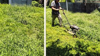 Thick, Long and Wet Grass | Lawn Mowing In The Hot Aussie Sun