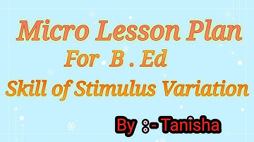 Micro-teaching Lesson Plan on Commerce // Skill of stimulus Variation//For B.Ed//@Studywithme-o1h