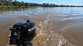 Running in the 5 hp four stroke #￼Suzuki #boatlife #boat #boating