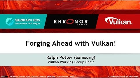 Forging Ahead with Vulkan