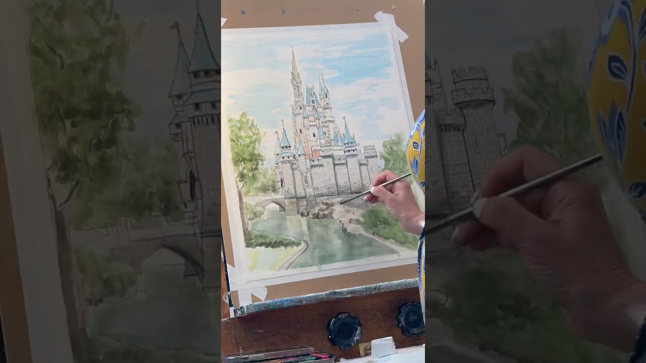 Disney World Cinderella Castle Painting time-lapse
