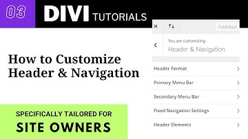 Customizing The Header & Navigation |Divi Tutorial for Beginners