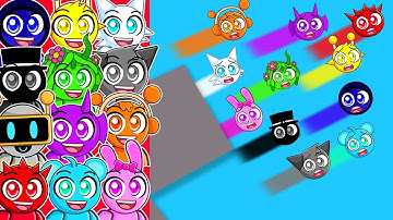 Reacting to SPRUNKI MARBLE RACE in Algodoo!