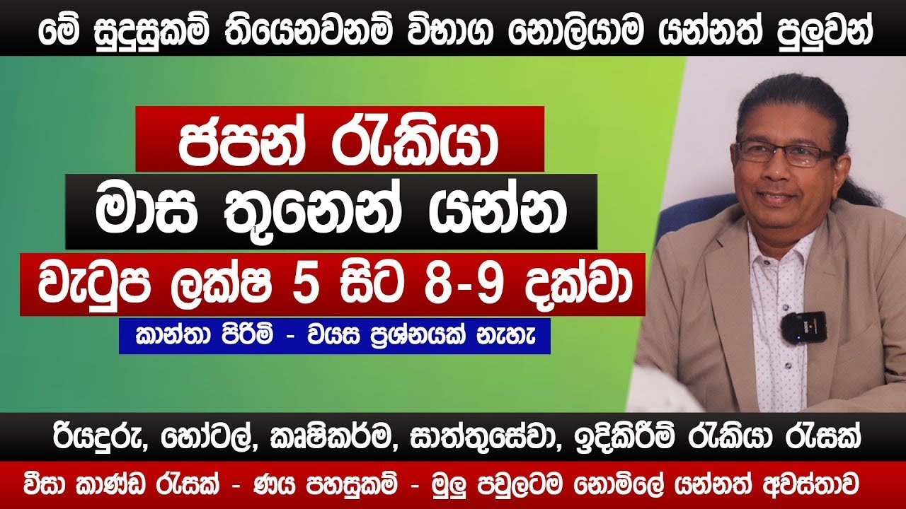 ජපන් Job වලට විභාගය නොලියා යන්නත් පුලුවන් | වැටුප ලක්ෂ 5 සිට | Japan Jobs 2025 | SSW Visa | Sinhala