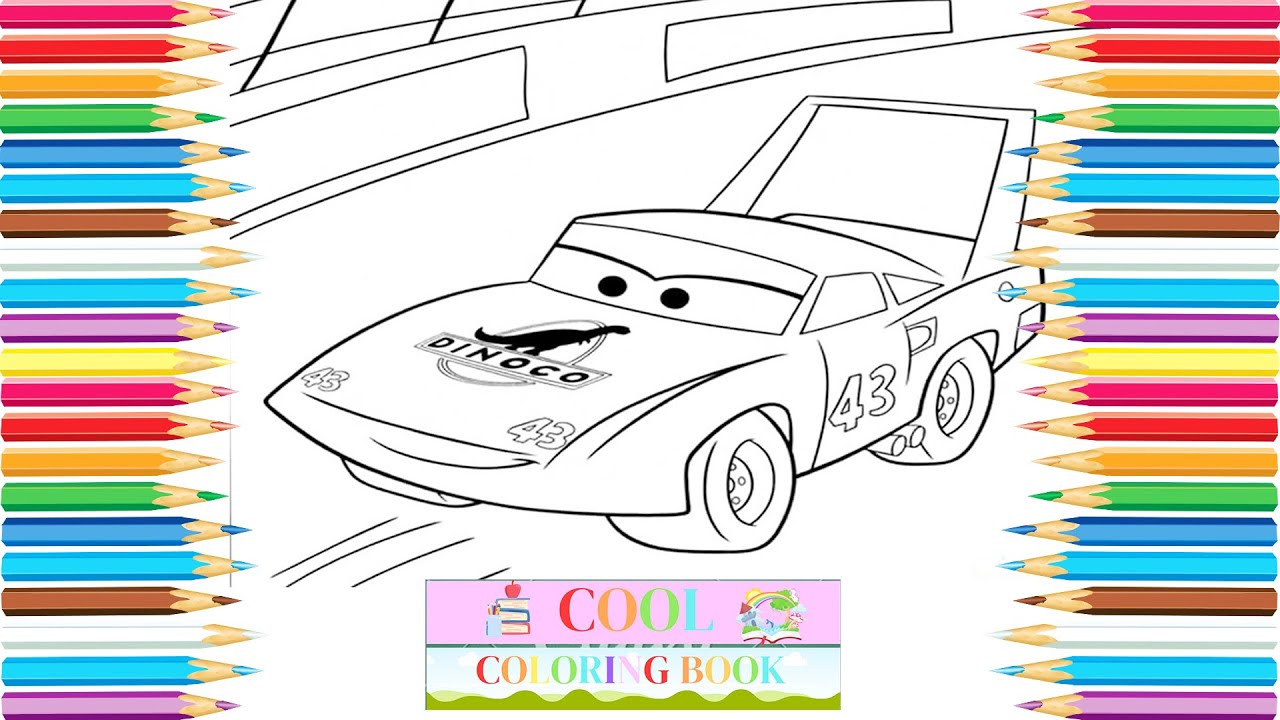 Dinoco Lightning McQueen Coloring Page - ColoringAll