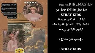 ردة فعل lee fellix,من STRAY KIDS,ادا كنت تملكين صديقة شادة وكانت تود التقرب منك⚫⚫⚫