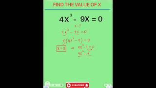 Find The Value Of X maths education foryou shorts short viral youtubeshorts