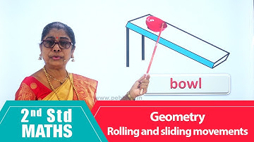 2nd Std Maths  | Geometry - Rolling and sliding movements | Mathematics Class -2 | Maths Part-246