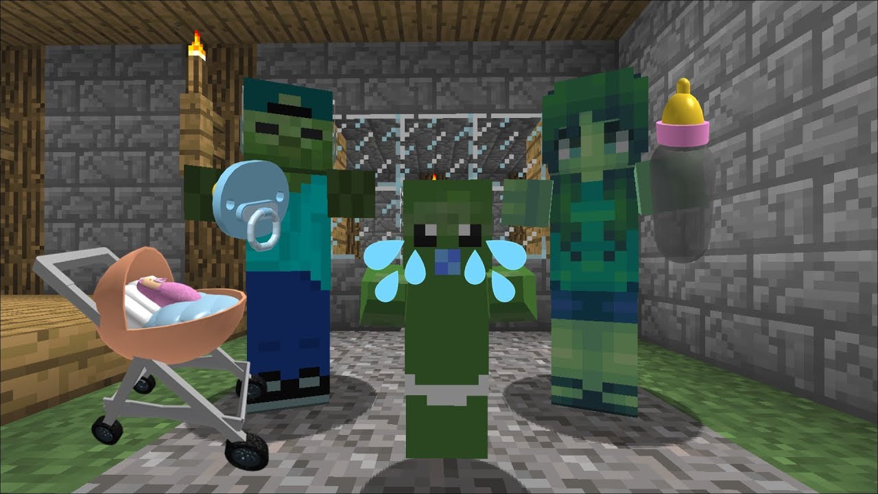 Mark And Marie Our Friendly Zombie Have A Baby Zombie Monster Zombie Parents Minecraft Mods - kids youtube roblox zombie videos minecraft