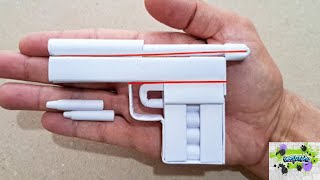 DIY - How to make bullet shooting mini gun from A4 paper - (Paper pocket gun)
