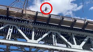 Throwing furniture off a bridge