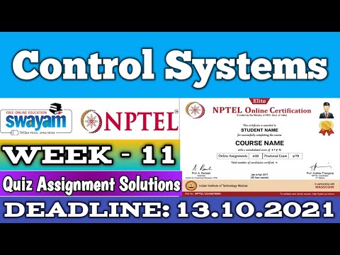 Control systems | NPTEL | Week 11 | Assignment 11 Solutions | July2021