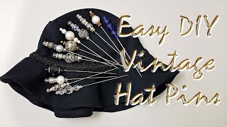 How to make easy DIY fancy vintage inspired hat pins