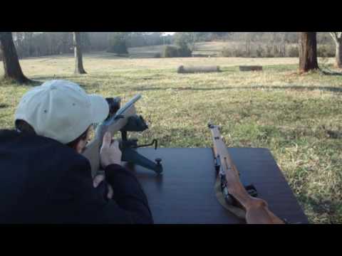 Ruger 10/22 at 300 yards into a 12 inch bullet trap .22 LR