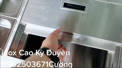thùng đá inox có khay inox trưng bày thạch toping trà sữa.#thungdainoxcokhaytoping