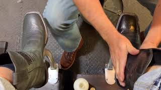 Ariat boots clean and shine, ready for the rodeo or work | ANGELO SHOE SHINE ASMR