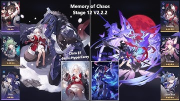 Clara E1S1 & Seele E0S1 - Memory of Chaos 3 Stars Stage 12 V2.2.2 - Honkai: Star Rail