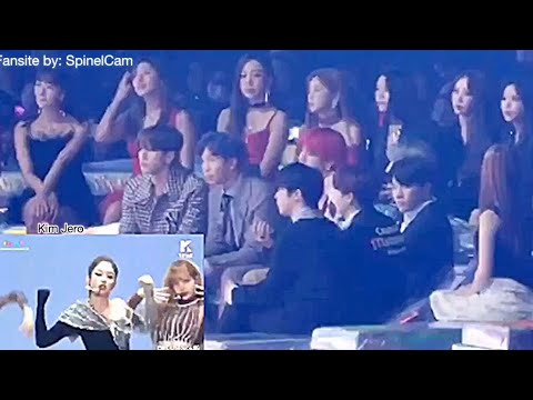 (Close up!) BTS REACTIONS TO BLACKPINK dduddu @ MMA 2018