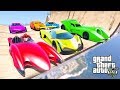 CARS with Spiderman and SUPERHEROES High Speed Racing Cars Rampa Challenge - GTA V Mods