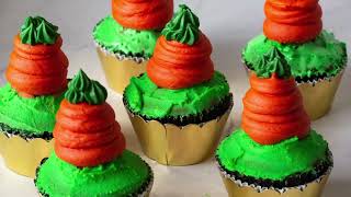 Easter Carrots Cupcakes with Frosting Carrots