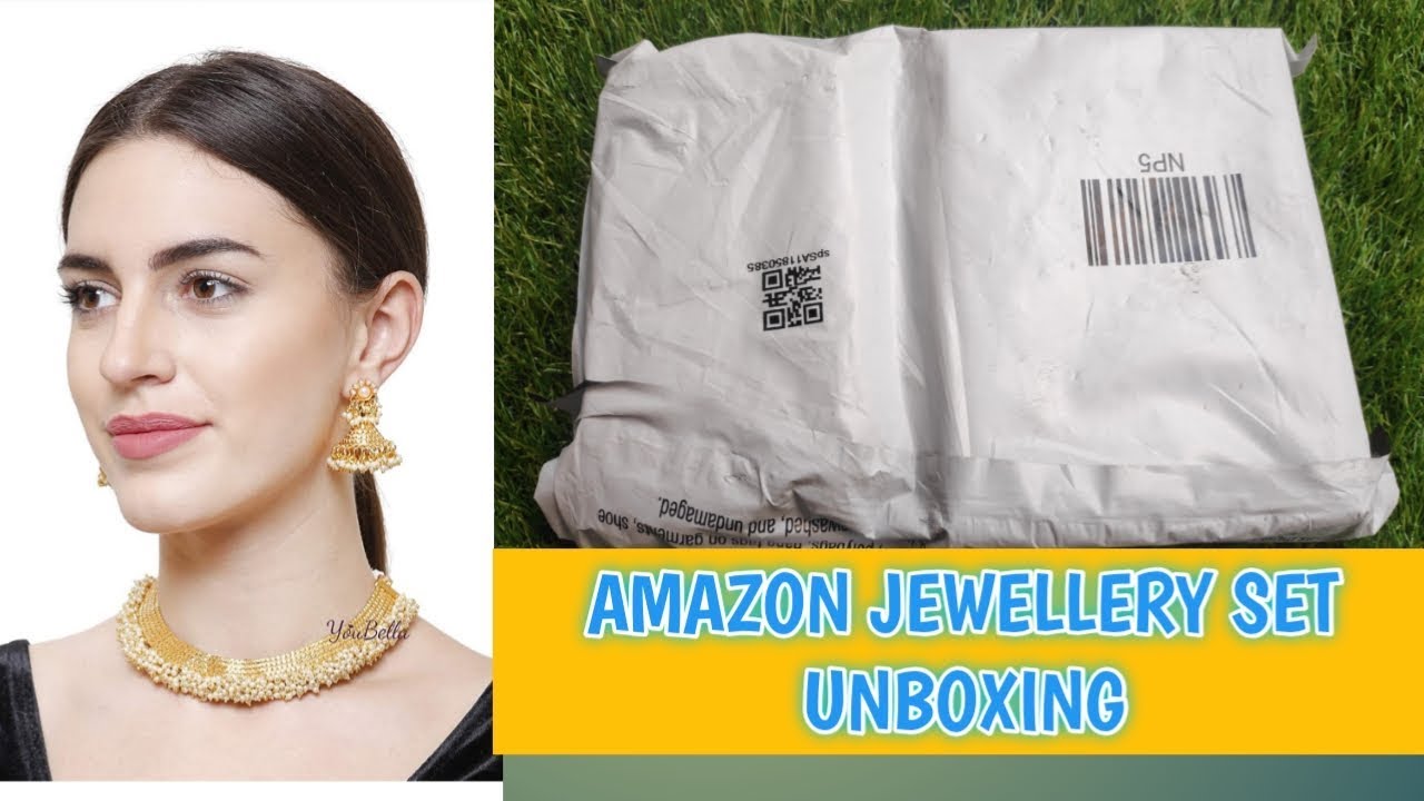 AMAZON JEWELLERY SET UNBOXING & REVIEW POPULAR TEMPLE GOLD NECKLACE
