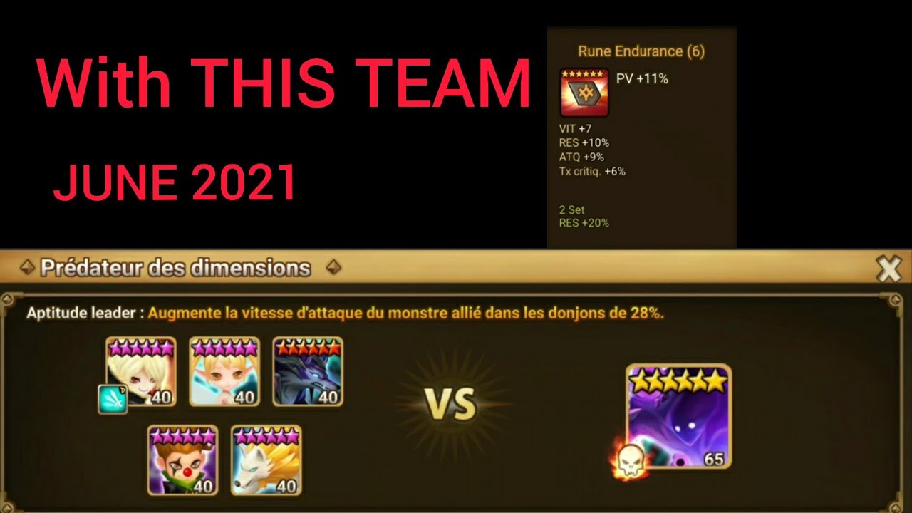 ~SUMMONERS WAR~ DIMENSION PREDATORE F2P with beginner's runes JUNE 2021 4K