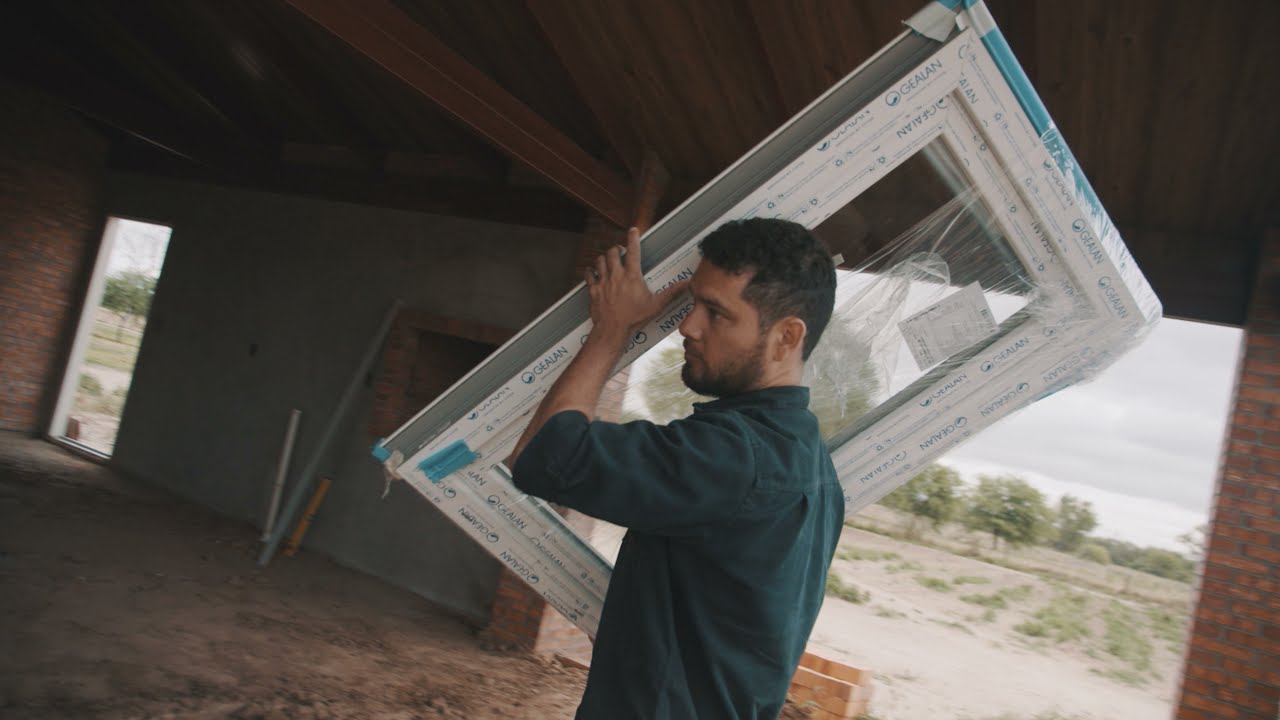 instalación ventana de PVC y DVH de Gealan alemania