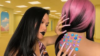 ASMR Girl In The Backrooms Plays W/ Your Hair + Back Scratch /Tracing, Check In, Getting U Ready 