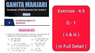 Ex-4.5 Q-1 ( ii &amp; iii ) Solutions ( in Full Detail ) | Ch - 4 Class 9 Maths  Ganita Manjari part-1