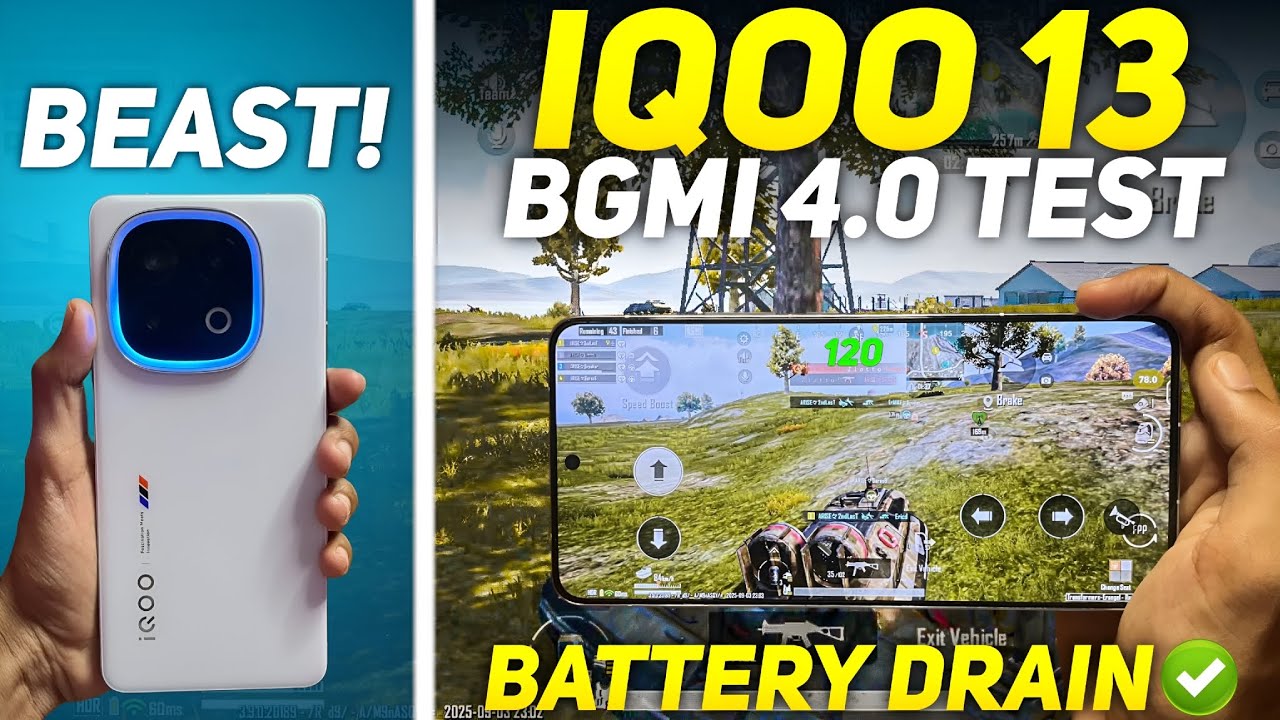 IQOO 13 BGMI BATTERY DRAIN TEST 120 FPS 🔥 BGMI GAMEPLAY | BEST GAMING PHONE UNDER 50000 RS