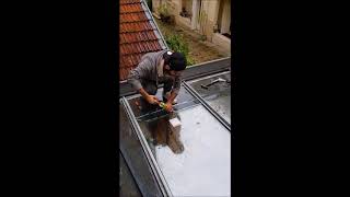 Paris-Vitrier-Service.fr : Installation double vitrage sur verrière.