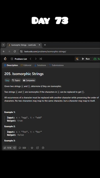 LeetCode 205 | Isomorphic Strings #javaprogramming #100daysofcoding ...