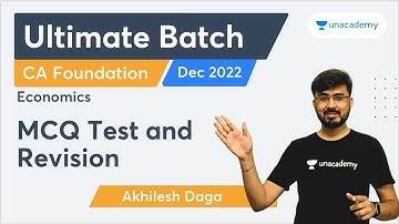 MCQ Test and Revision | Ultimate Batch for Economics and BCK Dec 2022 |  Akhilesh Daga