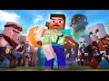 Rise of the pillagers  alex and steve life minecraft animation