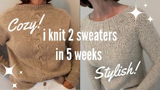 Knit Two Sweaters in 5 Weeks | Lagom Sweater, Asterie Sweater, Magnolia Bloom #fashionover50 #knit