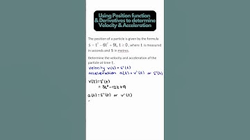 Using Position function and Derivatives to determine Velocity & Acceleration (Calculus, Derivatives)
