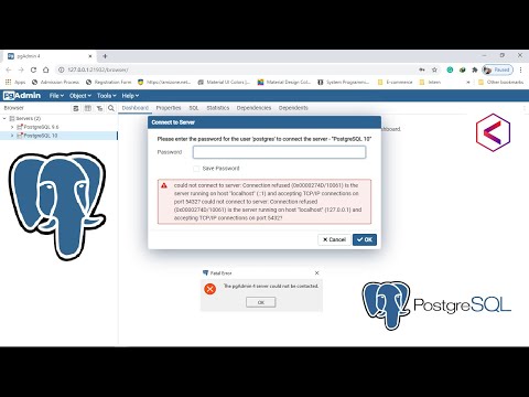 the pgadmin4 server could not be contacted -postgresql || Fatal error || pgadmin gui