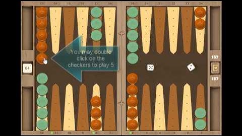 Pasha Backgammon - The opening for 5-2 dice combination.