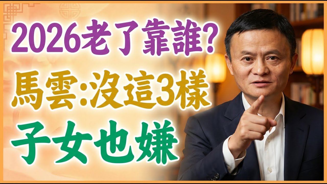 老了以後，2026年最好的依靠不是錢！馬雲：守住這3樣東西，你才是人生最後的贏家。#馬雲#晚年生活#養老真相#2026年