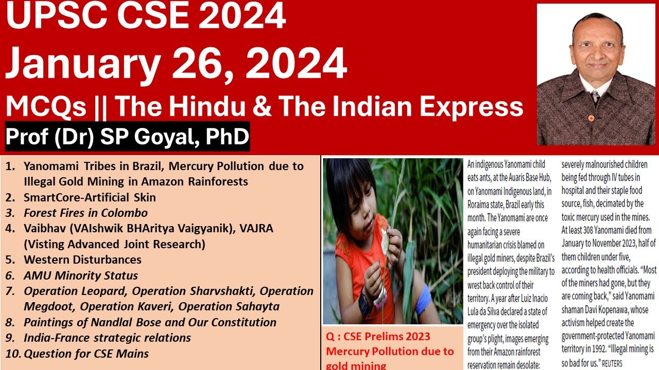 Daily current Affairs | MCQs | January 26, 2024 | UPSC Prelims and ...